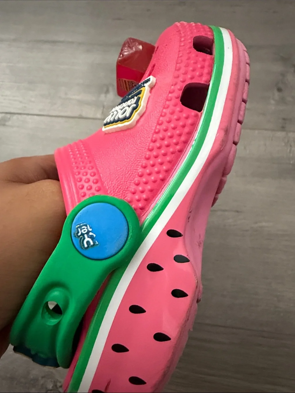 Crocs Kids jolly rancher Watermelon Clog Sandals - Pink & Green